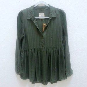 American Eagle Olive Green Long Sleeve Blouse